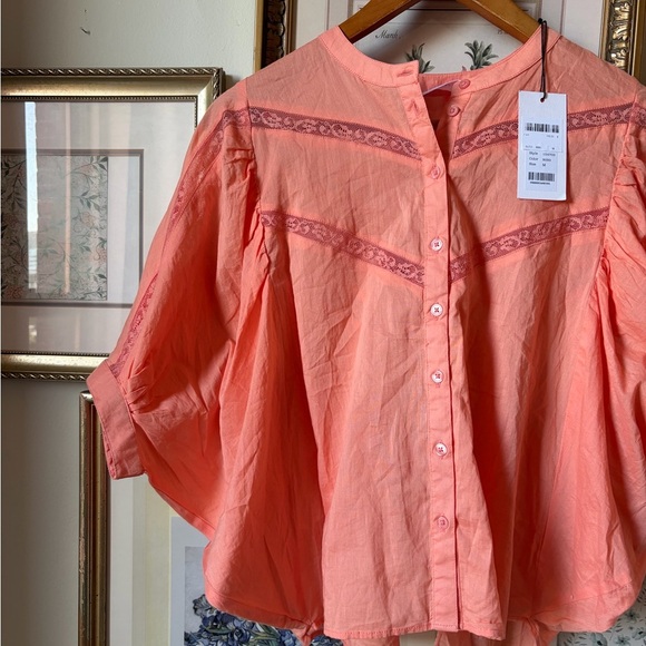 Sita Murt Butterfly Sleeve Lady Blouse Coral *FLAW* - Picture 12 of 13